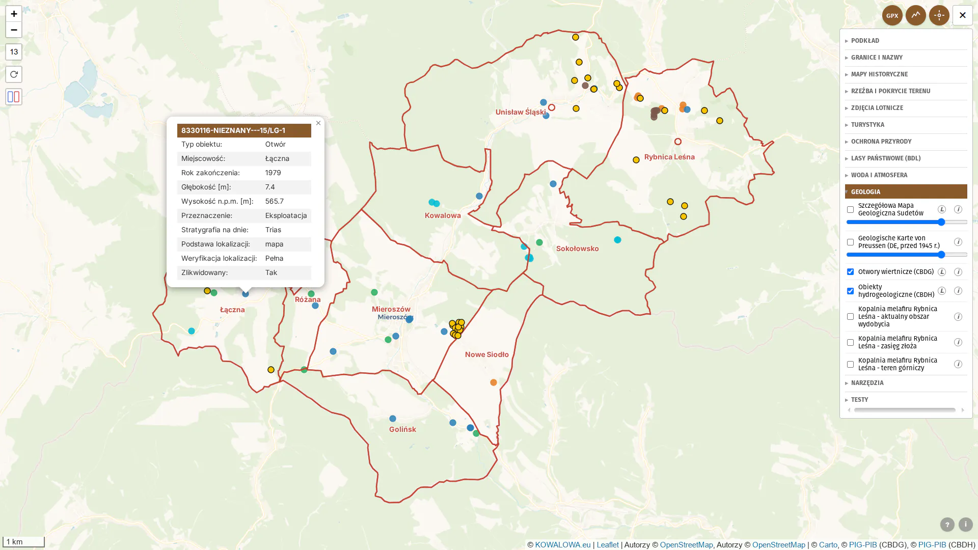 Otwory wiertnicze i obiekty hydrogeologiczne